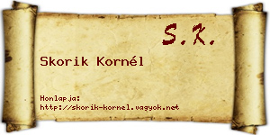 Skorik Kornél névjegykártya