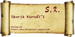 Skorik Kornél névjegykártya