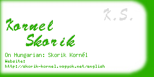 kornel skorik business card